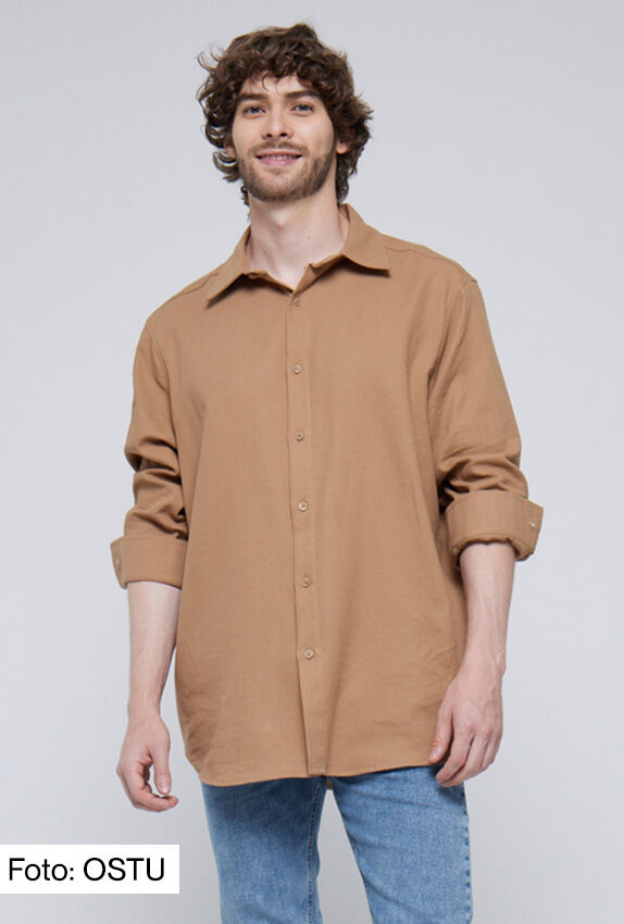 camisa camel para hombre
